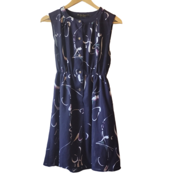 Short blue button up dress - Picture 1 of 4